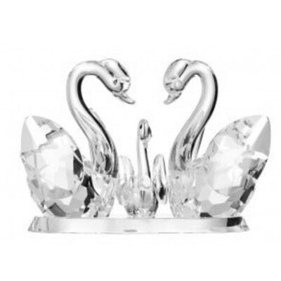 Homeware Galway Irish Crystal Figurines | Swan Family