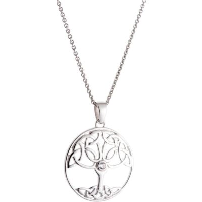 Jewellery Galway Irish Crystal Pendants | Crystal Tree Of Life Sterling Silver Pendant