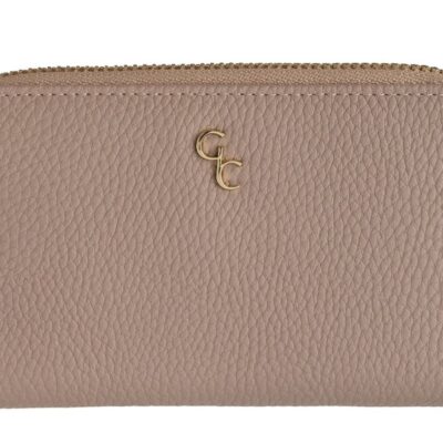 Accessories Galway Irish Crystal Womens Wallets | Taupe Ladies Zip Wallet