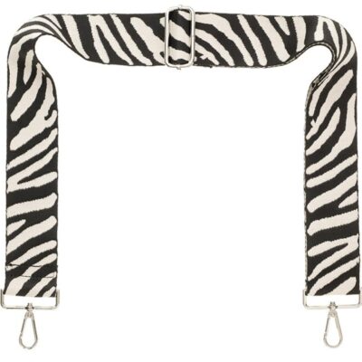 Handbags Galway Irish Crystal Straps | Black & White Zebra Camera Strap – Silver Hardware