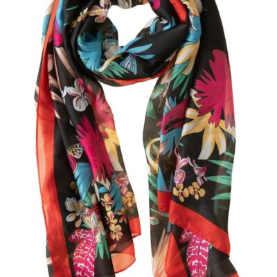 Accessories Galway Irish Crystal Polyester Scarves | Tropical Birds Polyester Scarf