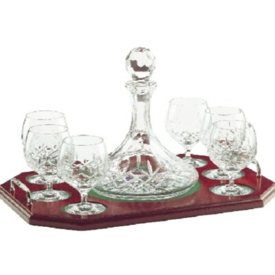 Engraving Galway Crystal Decanters & Sets | Engraved Longford Brandy Decanter Tray Set