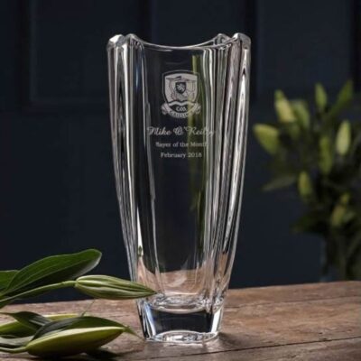 Engraving Galway Crystal Vases | Engraved Dune 12″ Square Vase