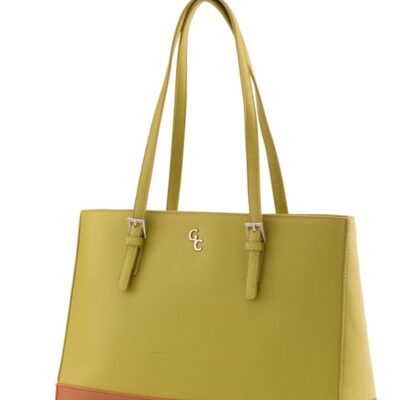 Handbags Galway Crystal Large Tote Bags | Two Tone Large Tote – Lime & Tan