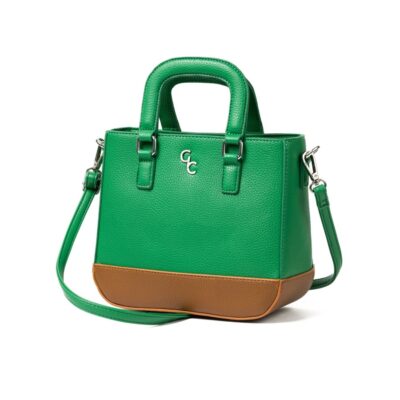 Handbags Galway Irish Crystal Shoulder Bags | Two Tone Shoulder Bag – Green & Tan