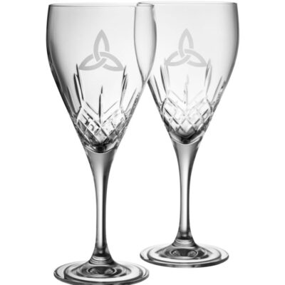 Glassware Galway Irish Crystal Wine Glasses | Trinity Knot Red Glass Pair