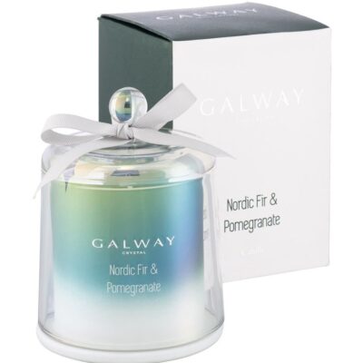 Christmas Galway Crystal  | Nordic Fir & Pomegranate Bell Jar Candle