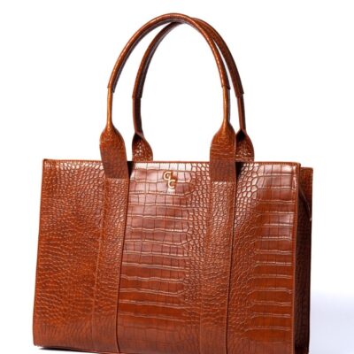 Handbags Galway Irish Crystal Autumn/Winter 2023 Collection | Xl Tote Tan Croc Detail