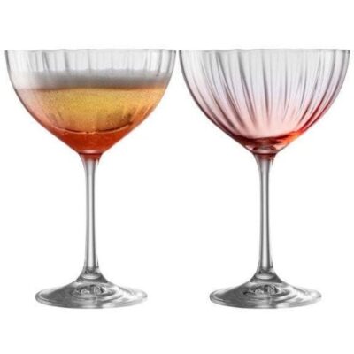 Glassware Galway Crystal Champagne Glasses | Erne Champagne Saucer Glass Pair Blush