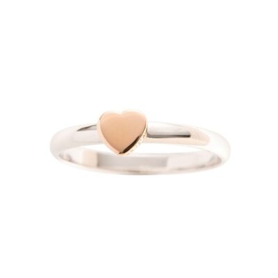 Jewellery Galway Irish Crystal Rings | Heart Of The Claddagh Silver & Rose Gold Ring