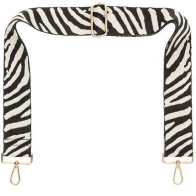 Handbags Galway Irish Crystal Straps | Black & White Zebra Camera Strap – Gold Hardware