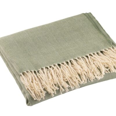 Homeware Galway Irish Crystal Throws | Herringbone Throw – Forest Green