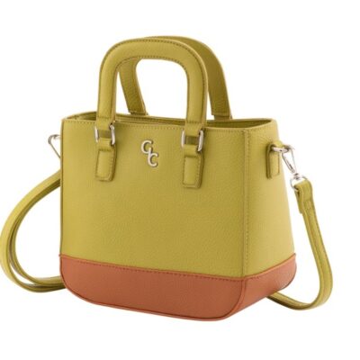 Handbags Galway Crystal Shoulder Bags | Two Tone Shoulder Bag – Lime & Tan