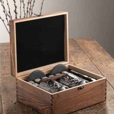 Glassware Galway Crystal WhisHot Stones | Renmore Wooden Boxed Whiskey Gift Set