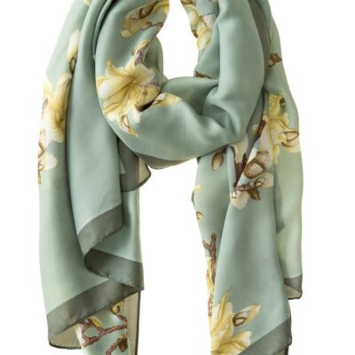 Accessories Galway Irish Crystal Polyester Scarves | Sage & Apple Blossom Polyester Scarf