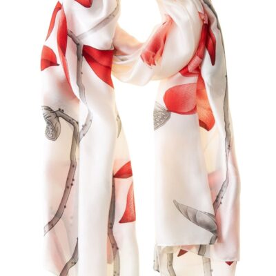 Accessories Galway Irish Crystal Polyester Scarves | Red Lillies Polyester Scarf