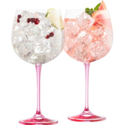 Engraving Galway Crystal Glassware | Engraved Gin & Tonic Glass Pair – Pink