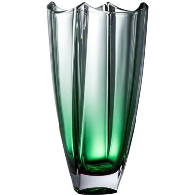 Engraving Galway Crystal Vases | Engraved Emerald Dune 12″ Square Vase