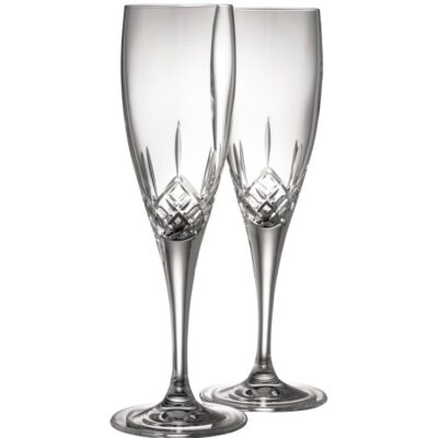 Glassware Galway Crystal Champagne Glasses | Longford Flute Glass Pair