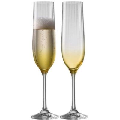 Glassware Galway Crystal Champagne Glasses | Erne Champagne Flute Glass Pair Amber