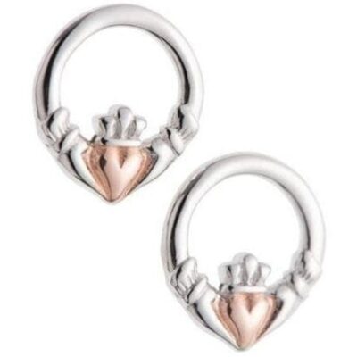 Jewellery Galway Crystal Earrings | Claddagh Earrings Sterling Silver & Rose Gold