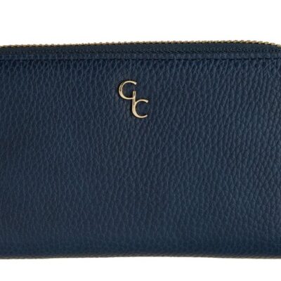 Accessories Galway Irish Crystal Womens Wallets | Navy Ladies Zip Wallet