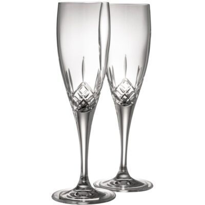 Engraving Galway Crystal Glassware | Engraved Longford Flute Glass Pair