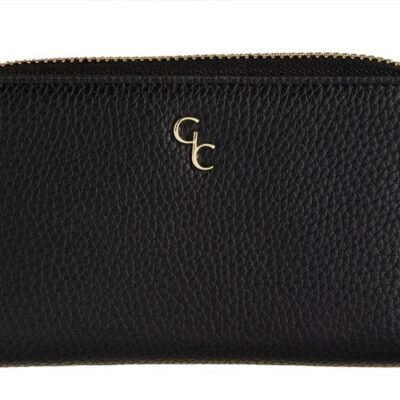 Accessories Galway Irish Crystal Womens Wallets | Black Ladies Zip Wallet