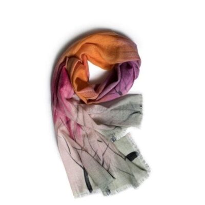 Accessories Galway Irish Crystal Merino Wool Scarves | Dusk, Pink & Orange Merino Wool Scarf