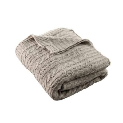 Homeware Galway Irish Crystal Throws | Aran Knit Throw – Cool Grey