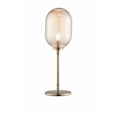 Homeware Galway Irish Crystal Lamps | Amber Glass & Brass Stem Lamp