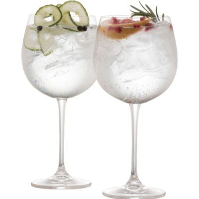 Engraving Galway Crystal Glassware | Engraved Elegance Gin & Tonic Glass Pair